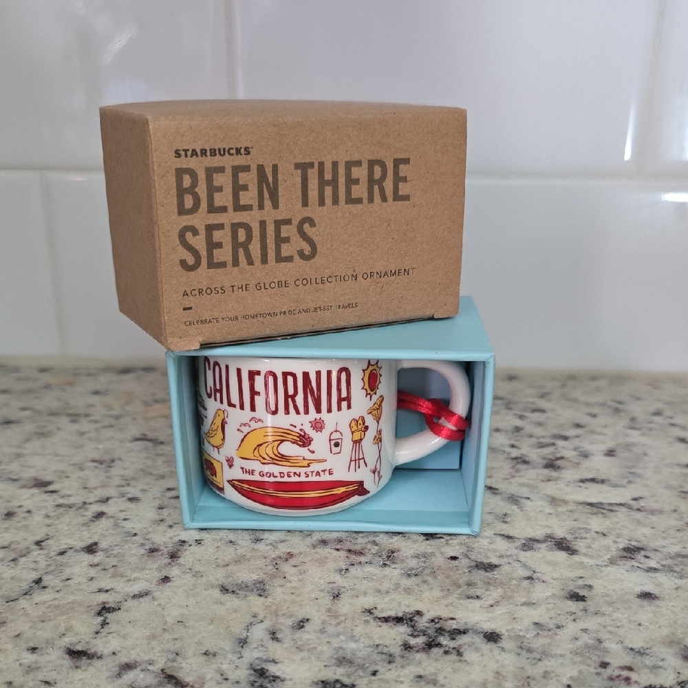 Starbucks California Ornament with Red and Yellow Accents